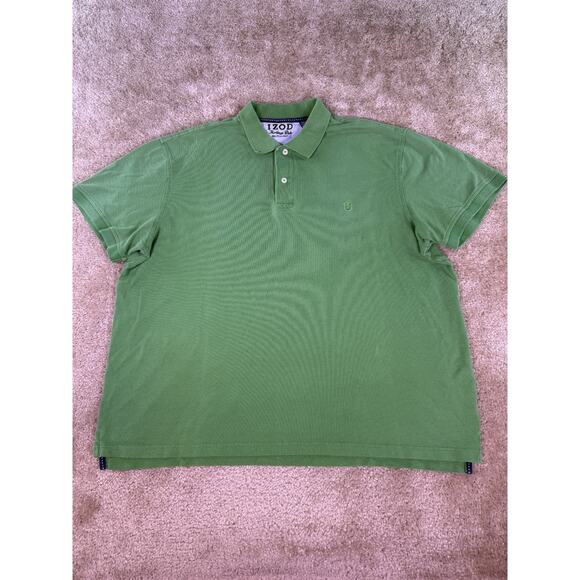 IZOD Shirt Adult 2XL XXL Green Heritage Preppy Casual Golf Polo Mens E262 - Picture 1 of 8